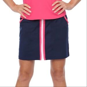 Belyn Key tennis golf skort navy pink with stripe preppy size S